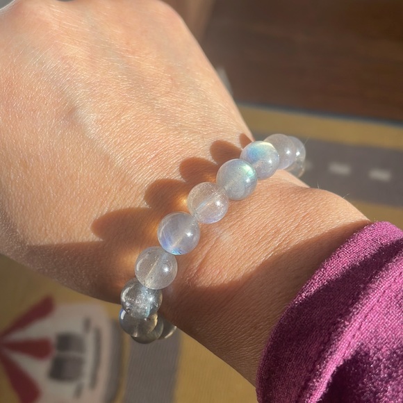 labradorite 10mm beads bracelet - Picture 7 of 8